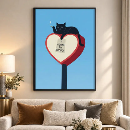 Alone I Am Enough Cat Wall Art 5