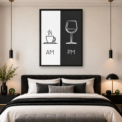 AM Coffee PM Wine Typography Wall Art 4