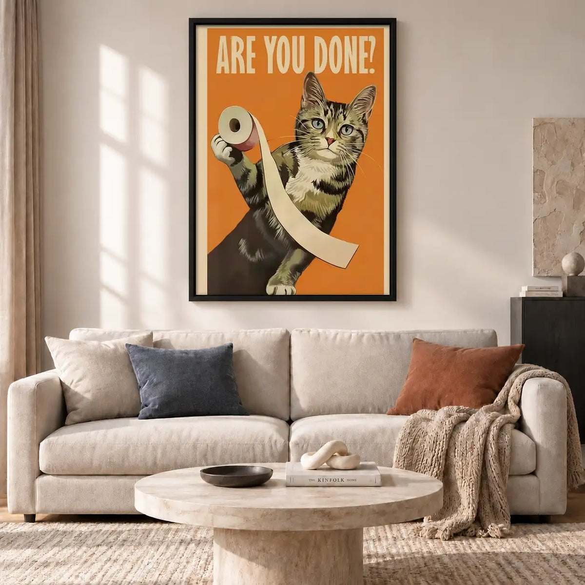 Are You Done Bathroom Cat Wall Art 2
