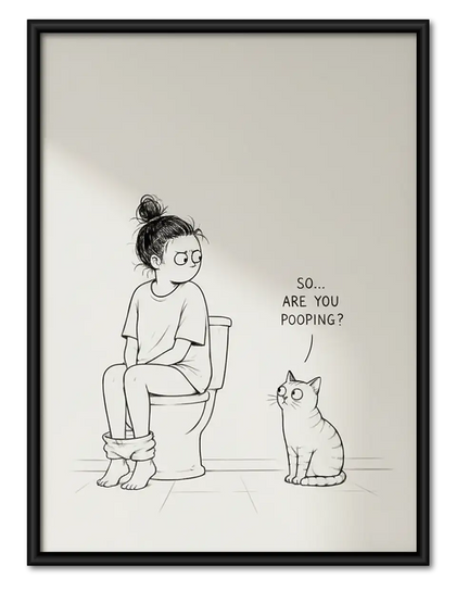 Are You Pooping Minimal Bathroom Wall Art
