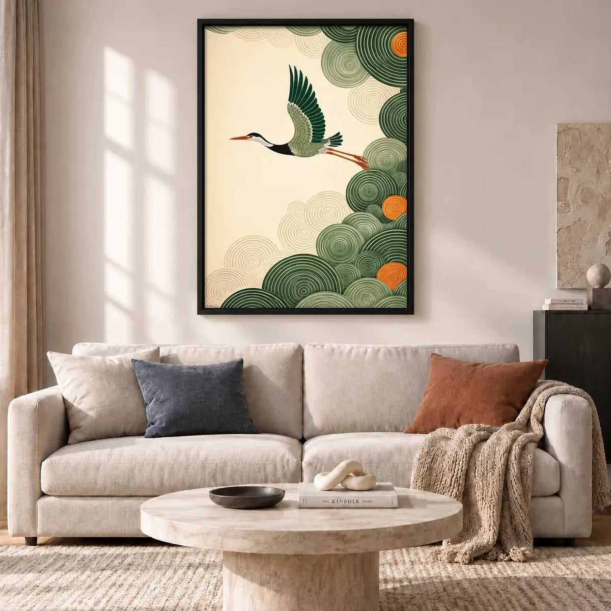 Art Deco Crane Botanical Wall Art 2