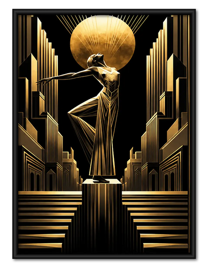 Art Deco Golden Woman Wall Art