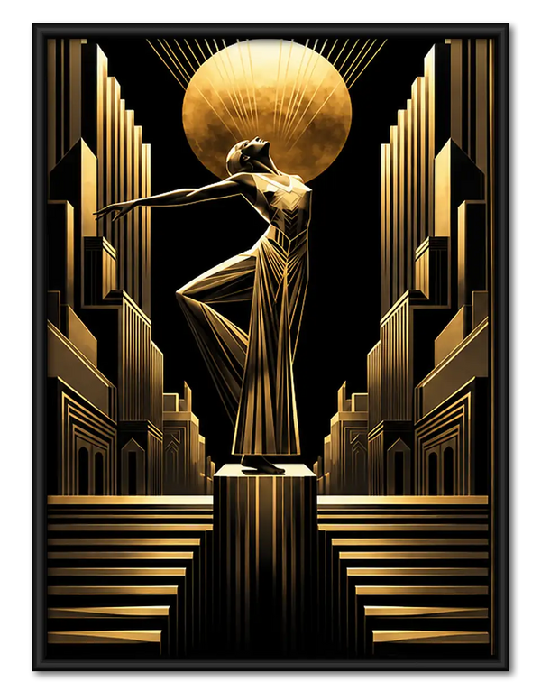 Art Deco Golden Woman Wall Art