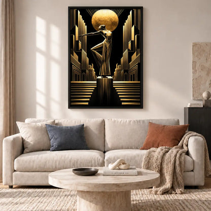 Art Deco Golden Woman Wall Art 2