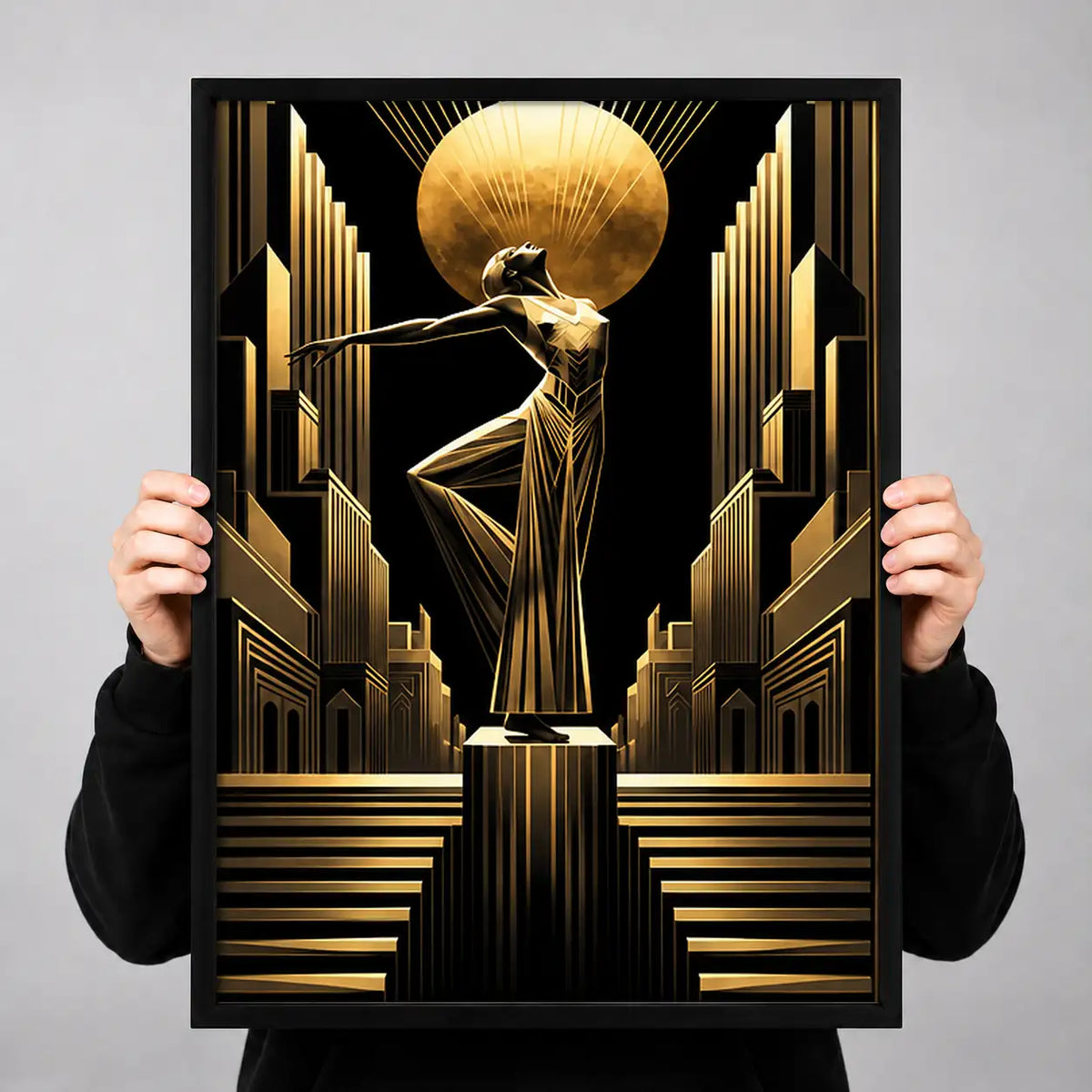 Art Deco Golden Woman Wall Art 3