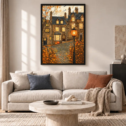 Autumn Evening Street Landscape Wall Art 2
