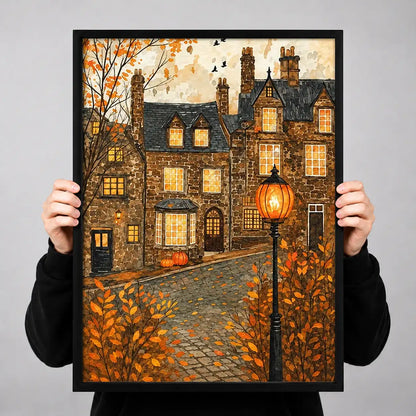 Autumn Evening Street Landscape Wall Art 3