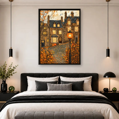 Autumn Evening Street Landscape Wall Art 4
