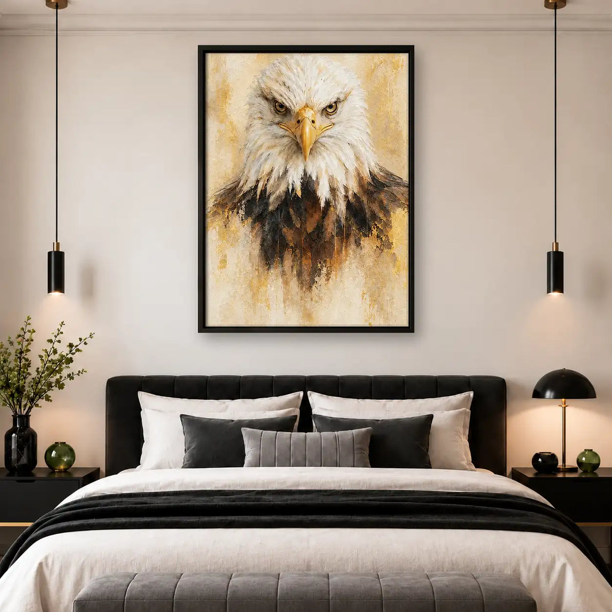 Bald Eagle Painterly Portrait Wall Art 4