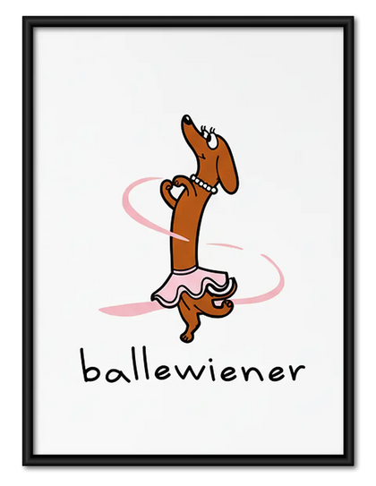 Ballet Dancing Dachshund Wall Art