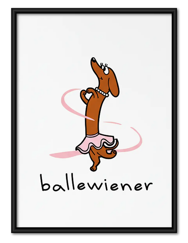 Ballet Dancing Dachshund Wall Art
