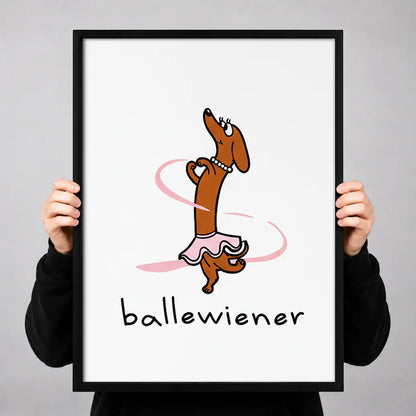 Ballet Dancing Dachshund Wall Art 3