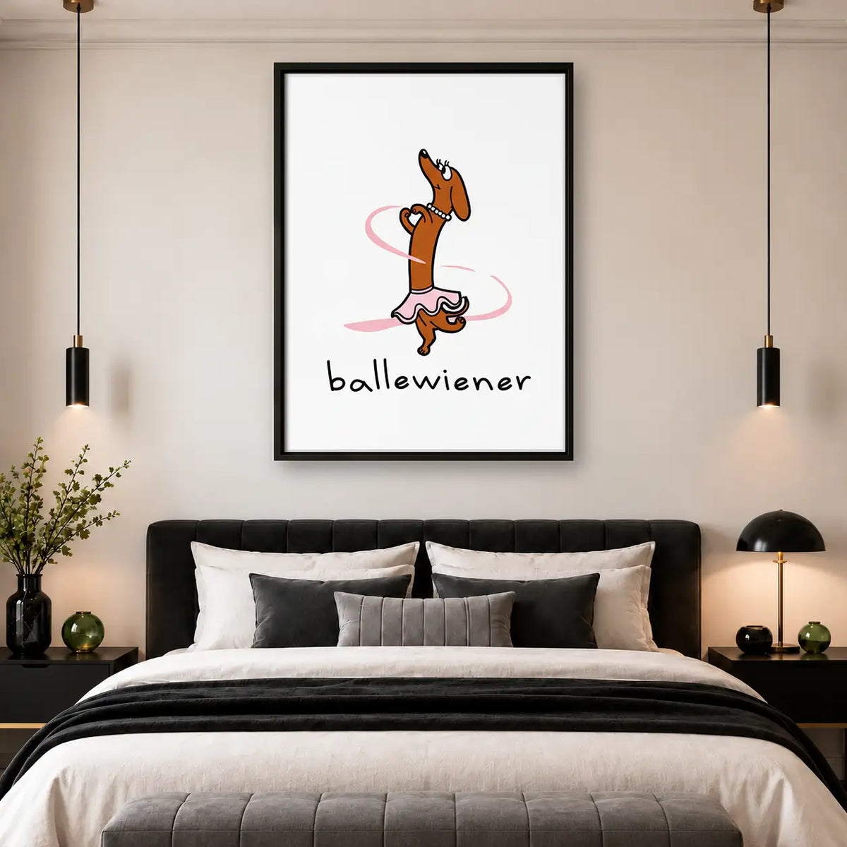 Ballet Dancing Dachshund Wall Art 4