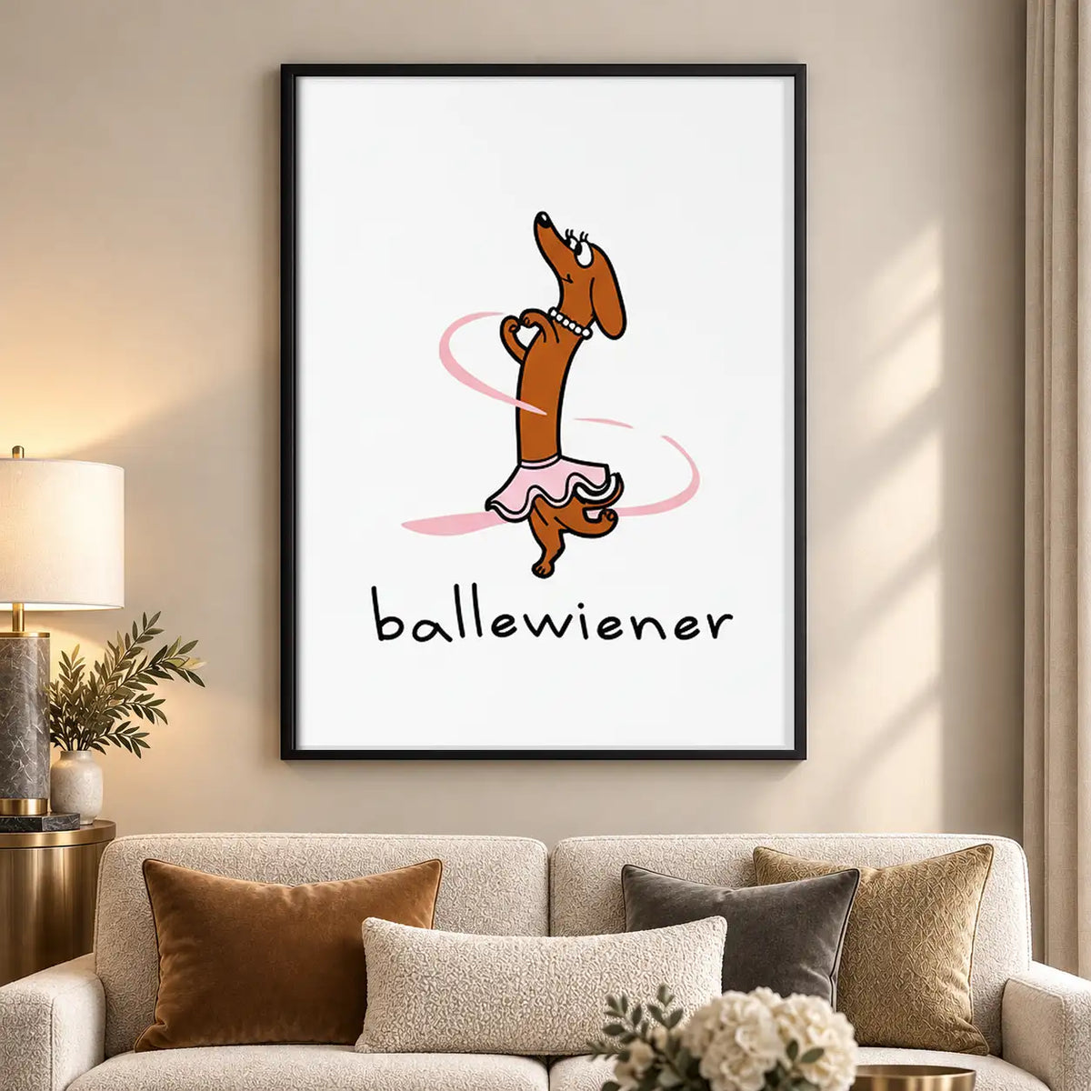 Ballet Dancing Dachshund Wall Art 5