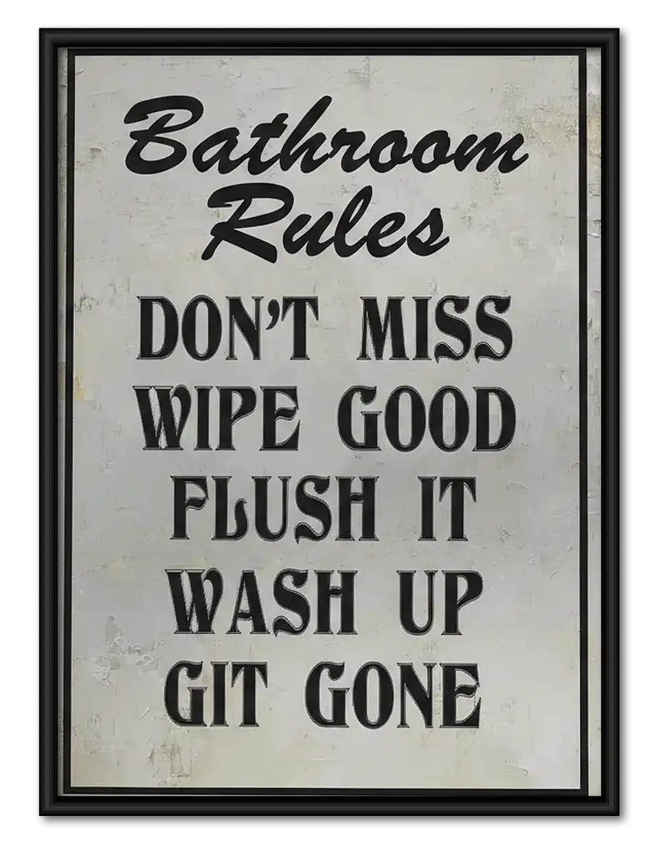 Bathroom Rules Typography Wall Art 1