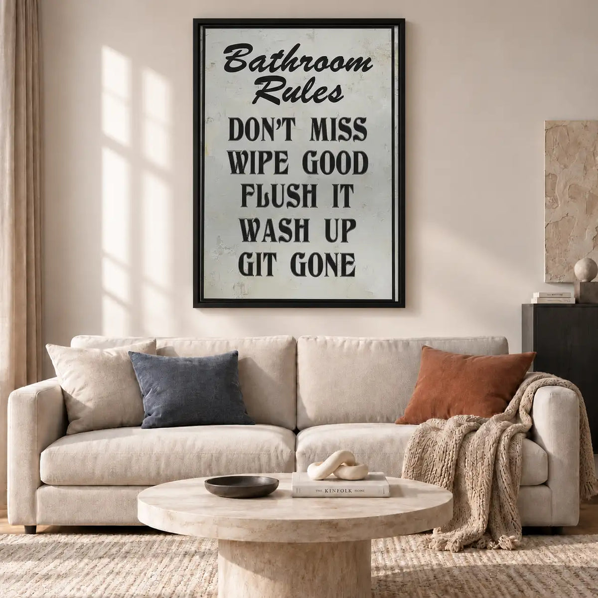 Bathroom Rules Typography Wall Art 2