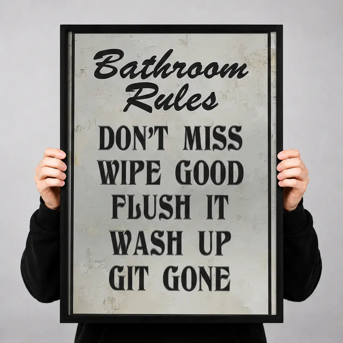 Bathroom Rules Typography Wall Art 3