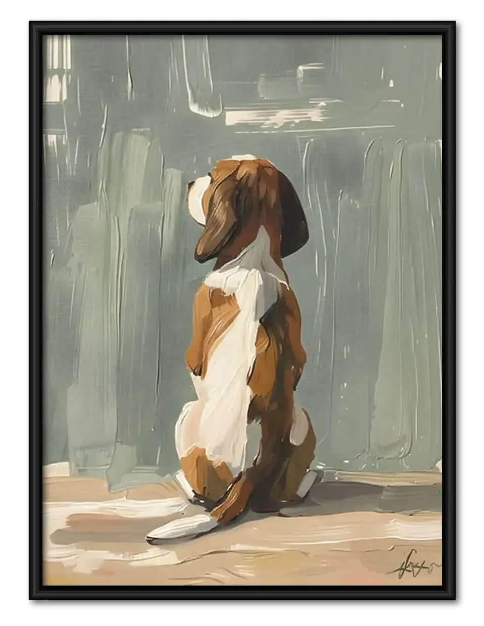 Beagle Waiting by the Window Wall Art 1