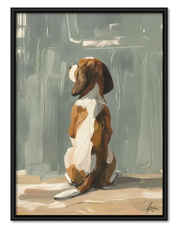 Beagle Waiting by the Window Wall Art