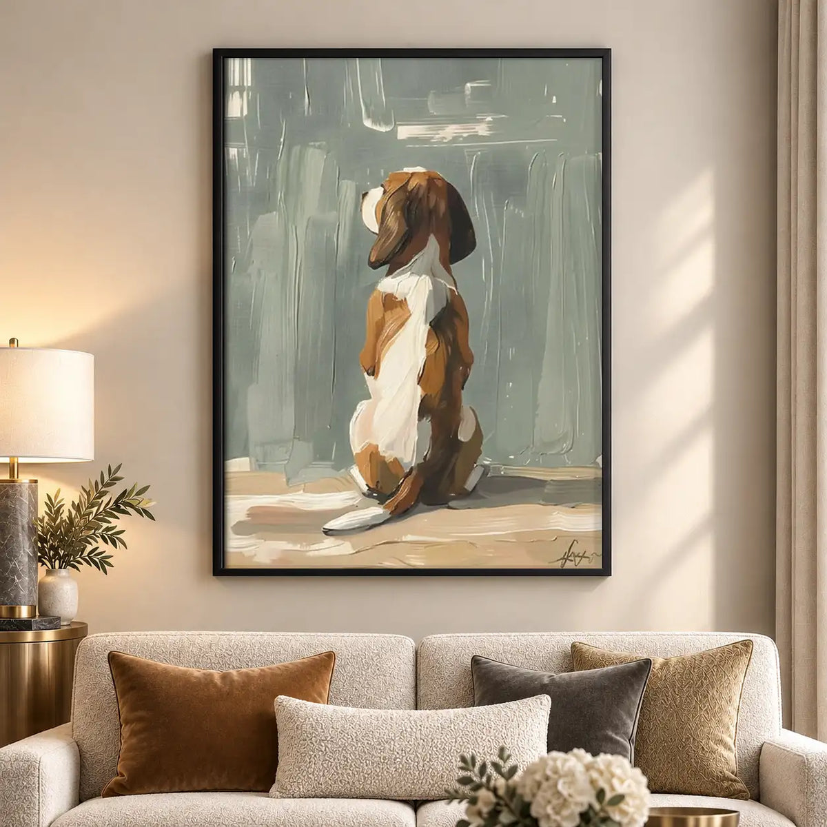 Beagle Waiting by the Window Wall Art 5