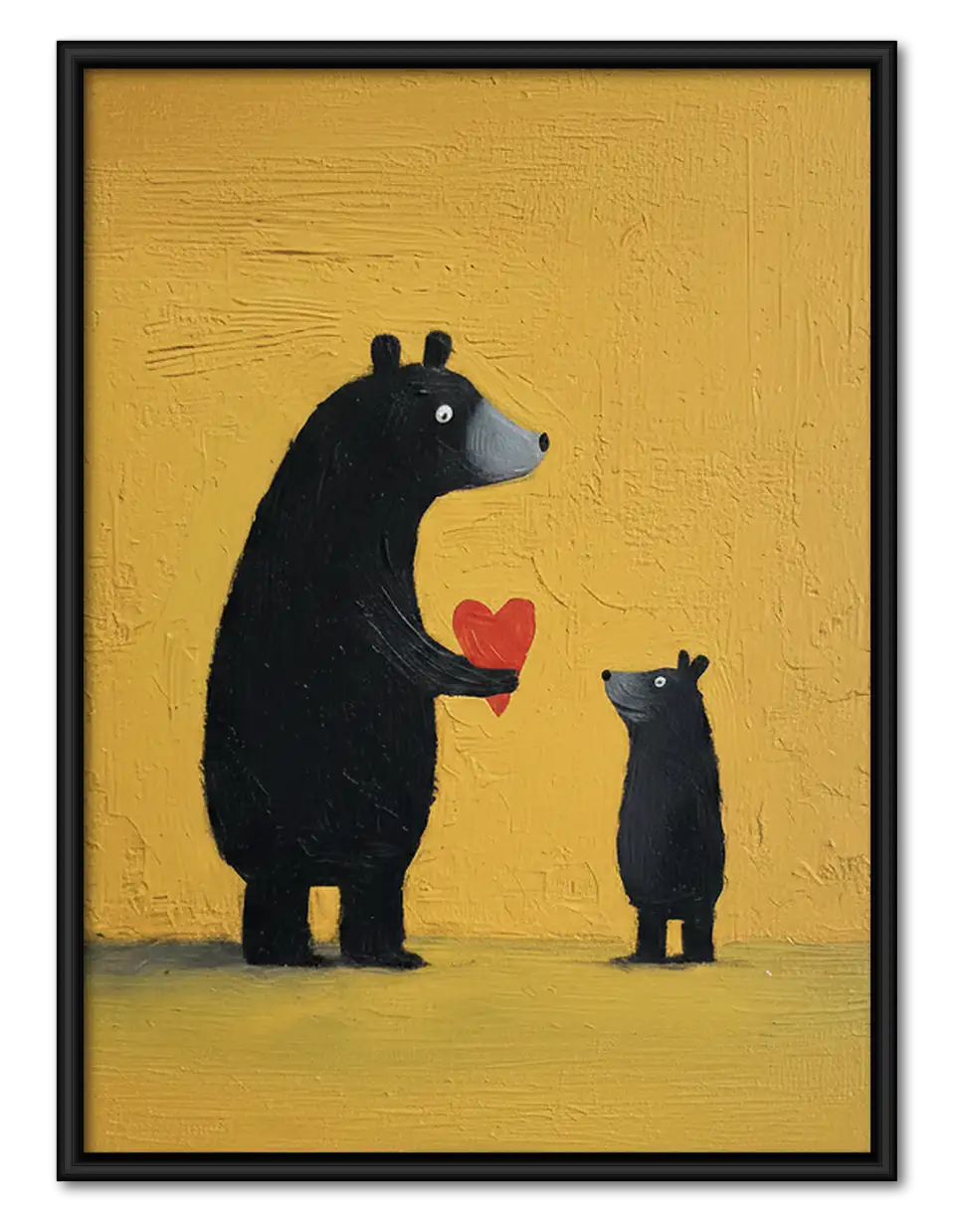 Bear and Cub with Heart Wall Art 1