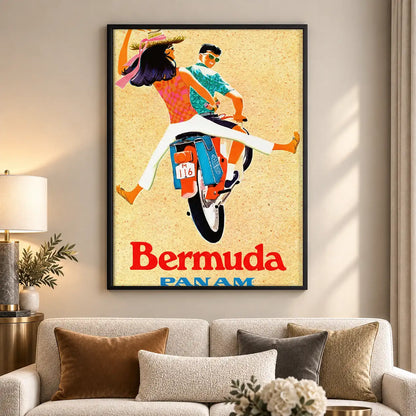 Bermuda Motorcycle Travel Poster Wall Art 5