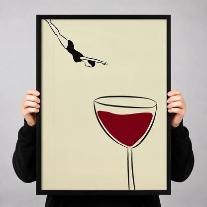Bird Diving into Wine Glass Wall Art 3