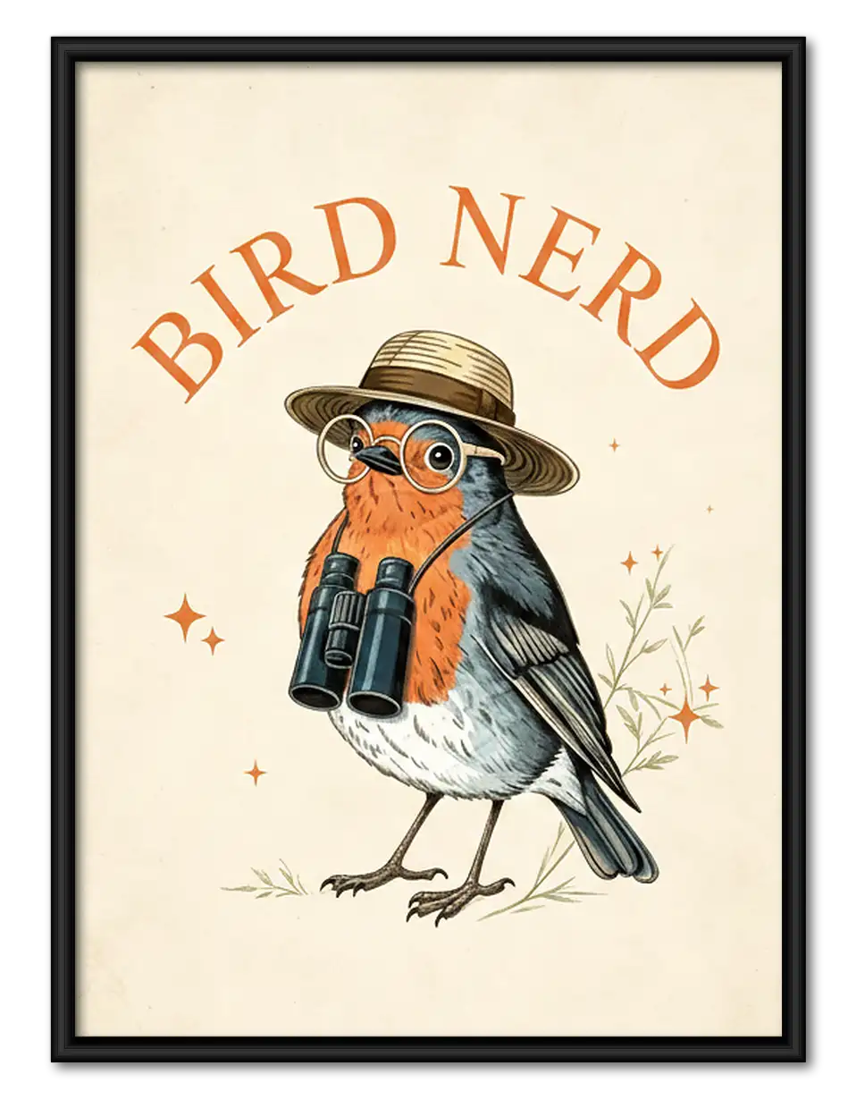 Bird Nerd Character Wall Art 1