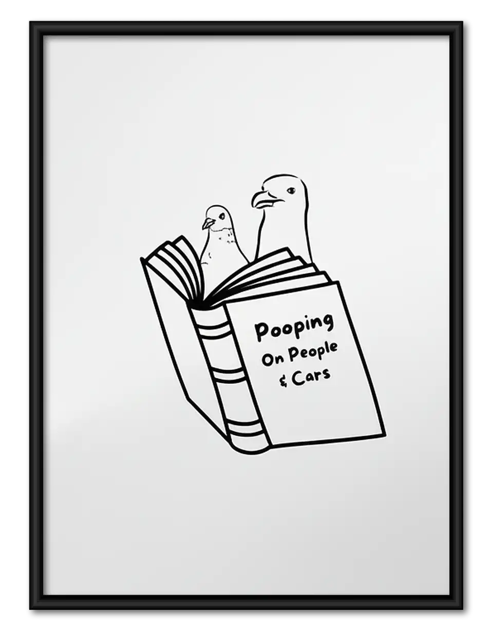Bird Reading Pooping on People Wall Art 1