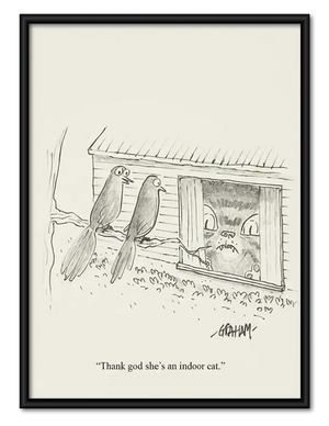 Birds Watching from Window Sketch Wall Art