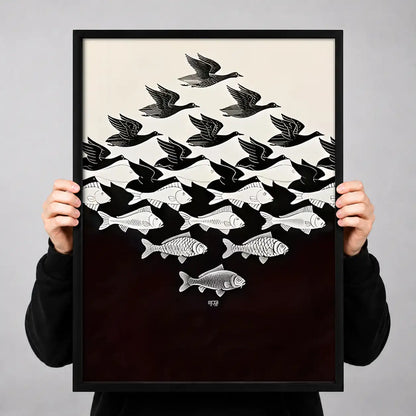 Black and White Bird Flock Wall Art 3