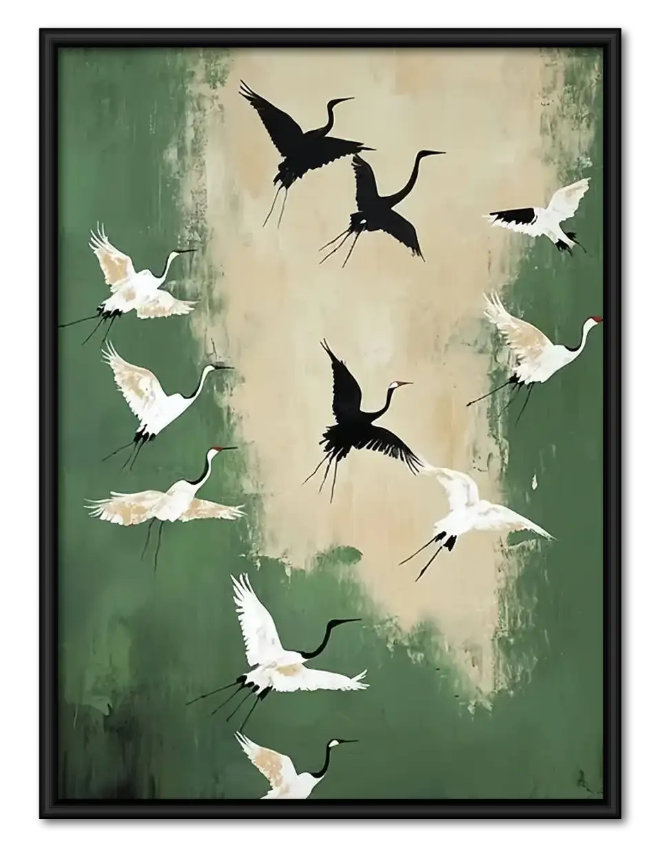 Black and White Birds in Flight Wall Art 1