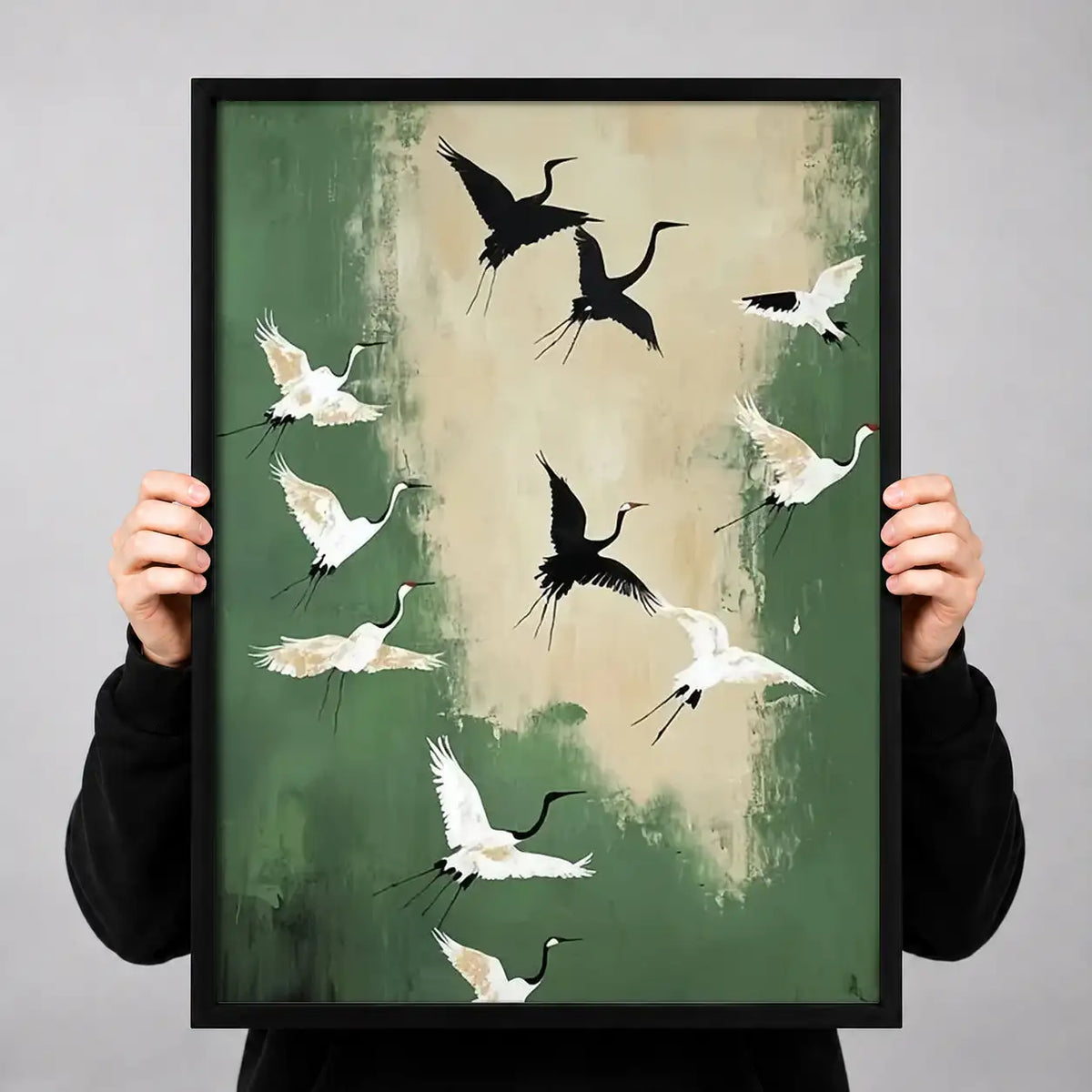 Black and White Birds in Flight Wall Art 3