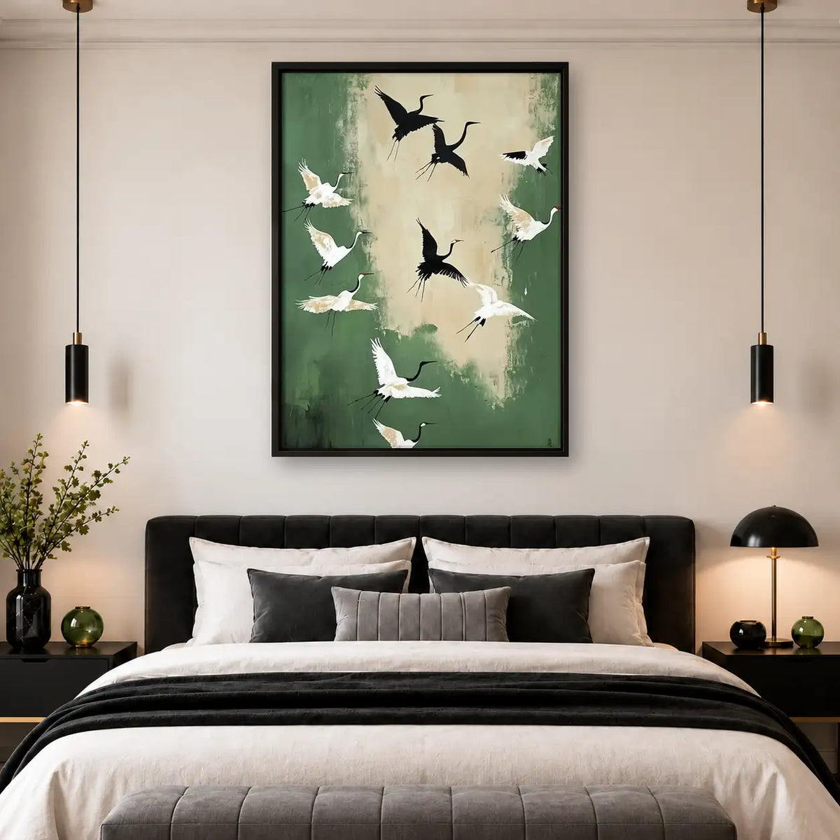 Black and White Birds in Flight Wall Art 4