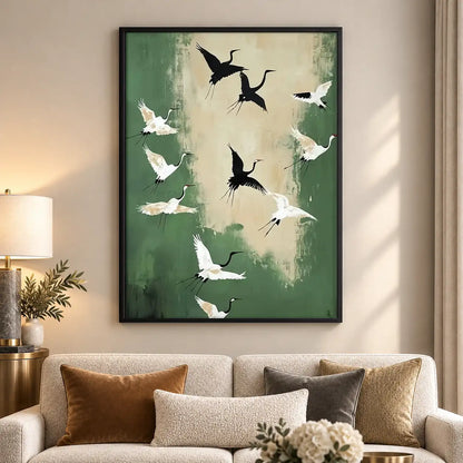 Black and White Birds in Flight Wall Art 5