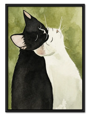 Black and White Cat Profile Wall Art
