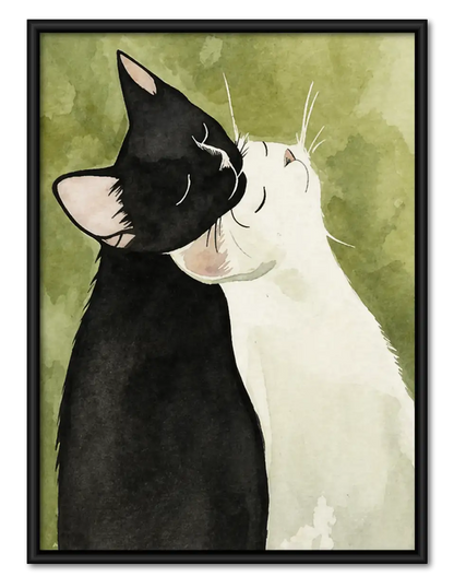 Black and White Cat Profile Wall Art 1