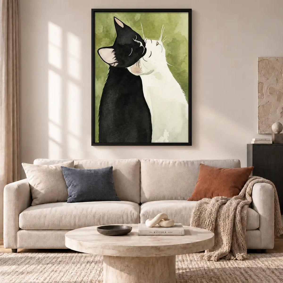 Black and White Cat Profile Wall Art 2