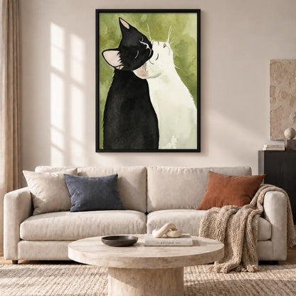 Black and White Cat Profile Wall Art 2