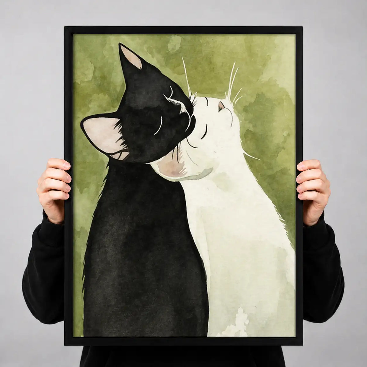 Black and White Cat Profile Wall Art 3