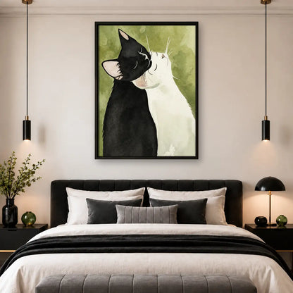Black and White Cat Profile Wall Art 4