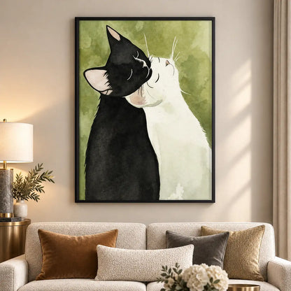Black and White Cat Profile Wall Art 5
