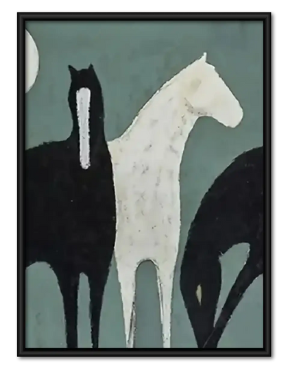 Black and White Cat Silhouette Wall Art
