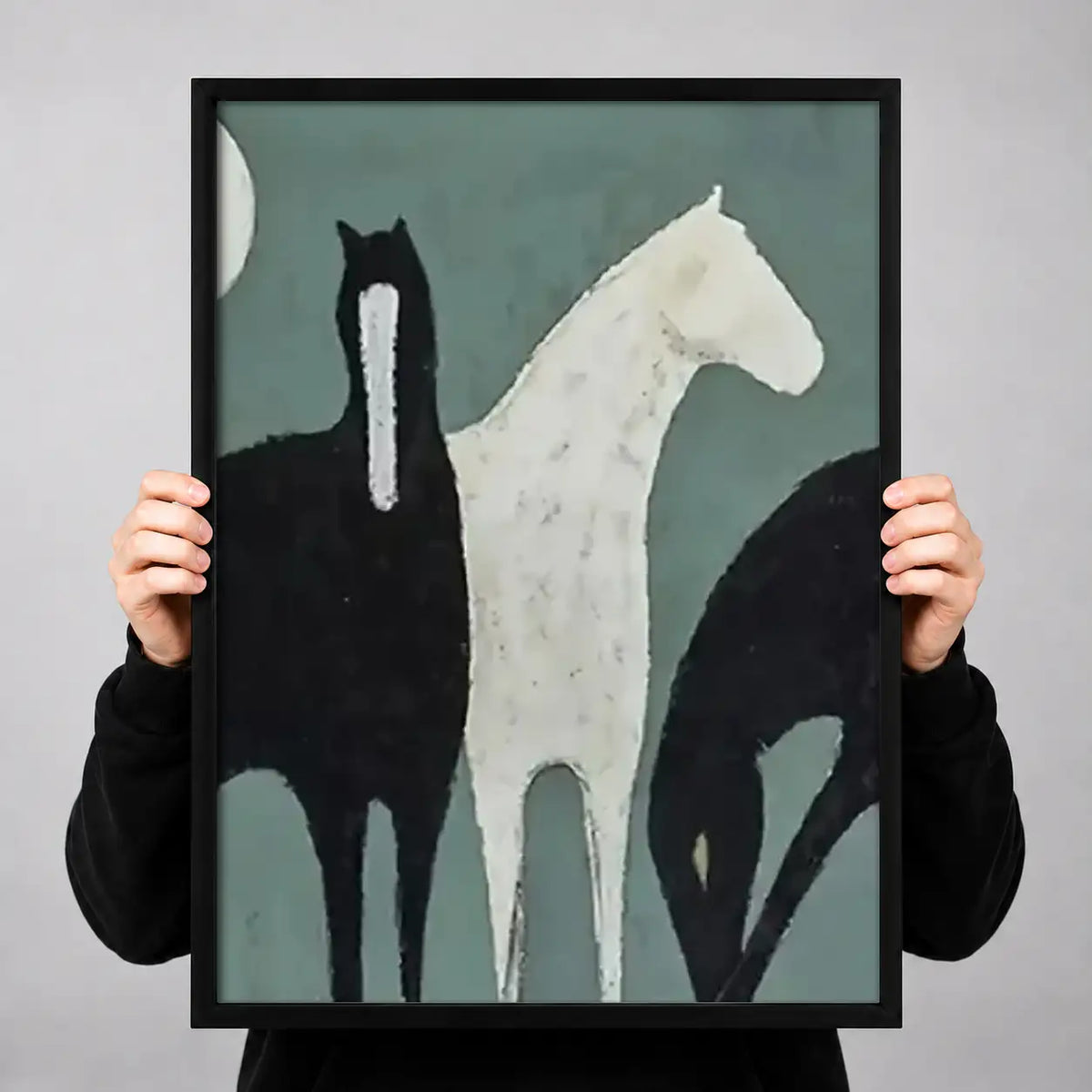 Black and White Cat Silhouette Wall Art 3