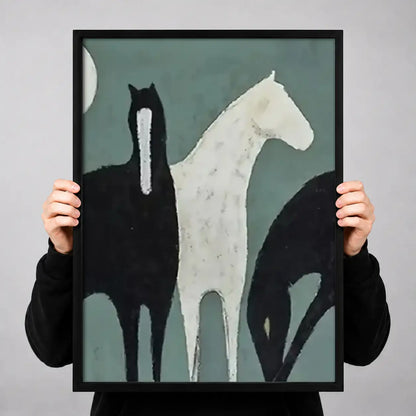 Black and White Cat Silhouette Wall Art 3