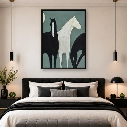 Black and White Cat Silhouette Wall Art 4