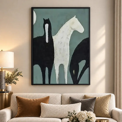 Black and White Cat Silhouette Wall Art 5