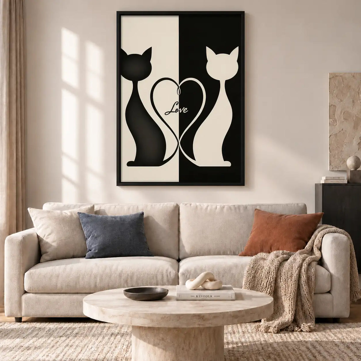 Black and White Cats Love Wall Art 2