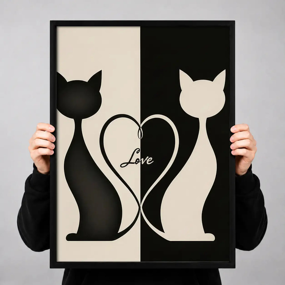Black and White Cats Love Wall Art 3