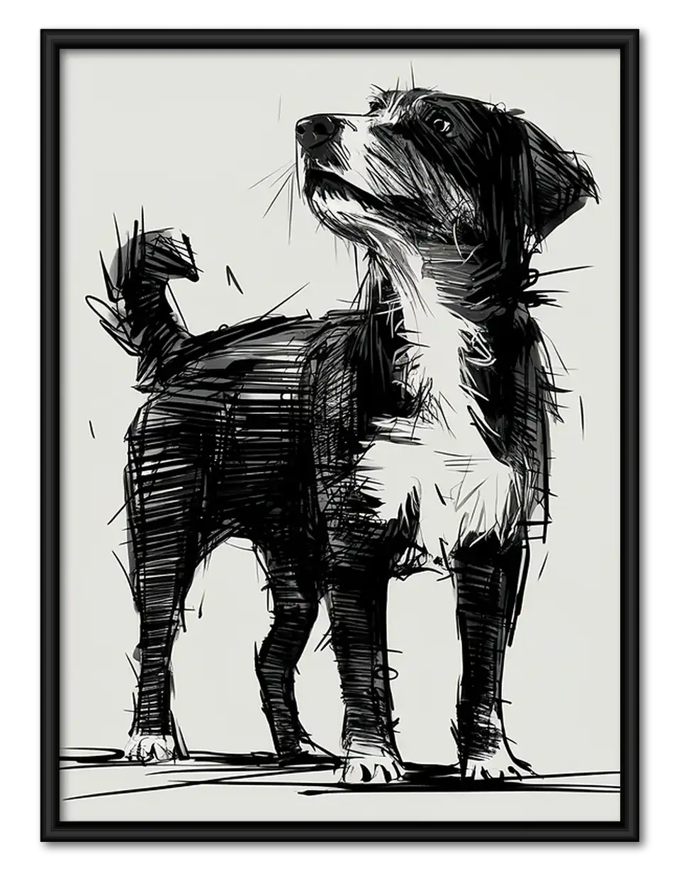 Black and White Dog Companions Wall Art 1
